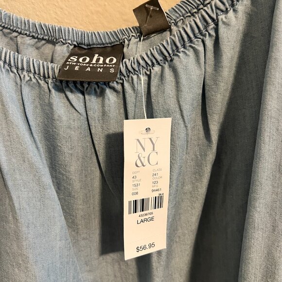 Soho Jeans NY&Co Boho Chic Top - Sz L (NWT) - Picture 3 of 7